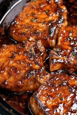 Côtelettes de porc BBQ collantes à la mijoteuse