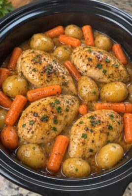 Poulet Miel-Ail mijoté avec pommes de terre et carottes dans une mijoteuse