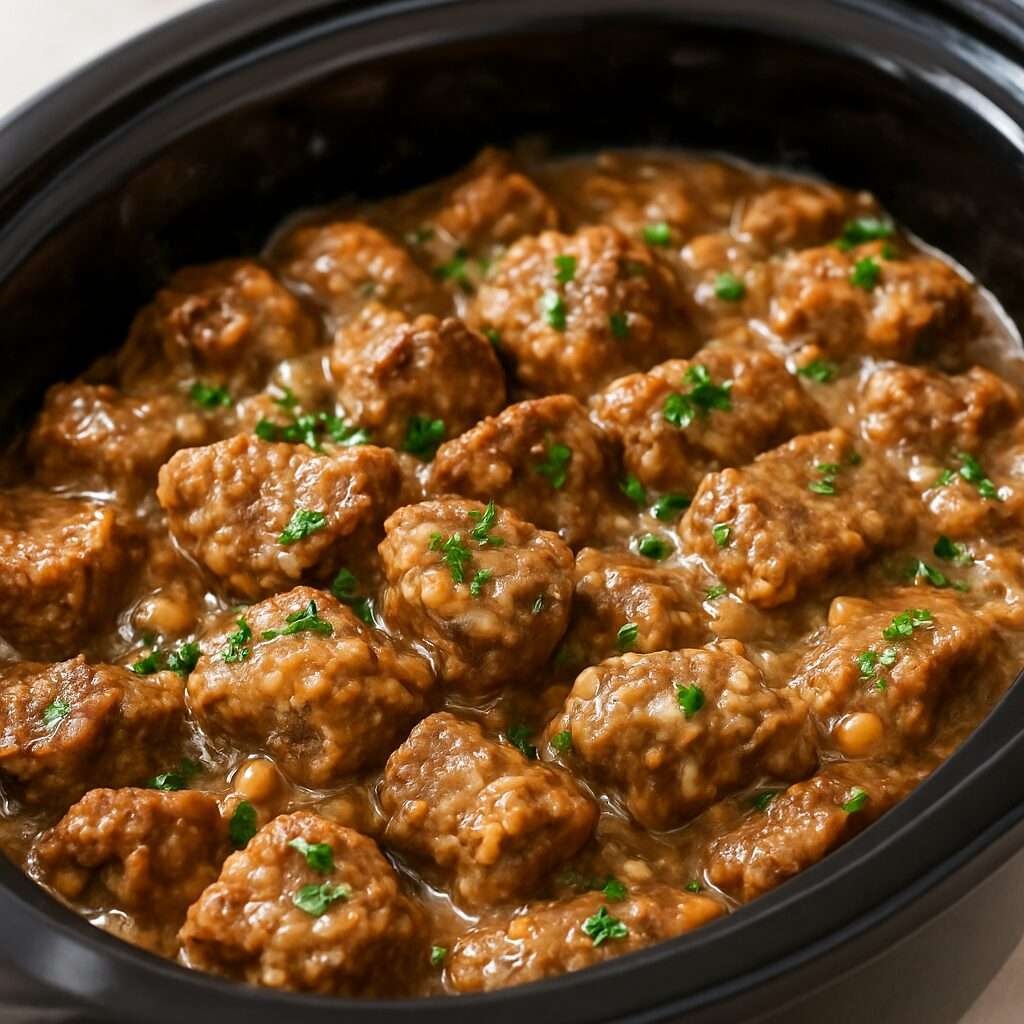 Bouchées de bœuf en sauce cuites à la mijoteuse
